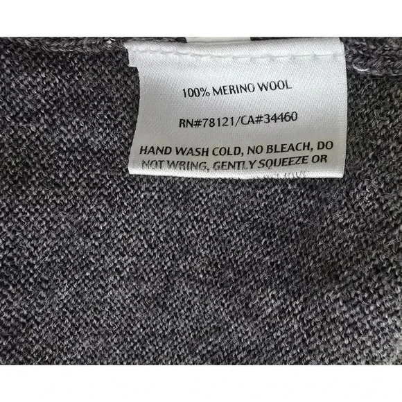 Eileen Fisher Long Cardigan Sweater Button Front Italian Merino Wool Gray SZ XS - Picture 8 of 8